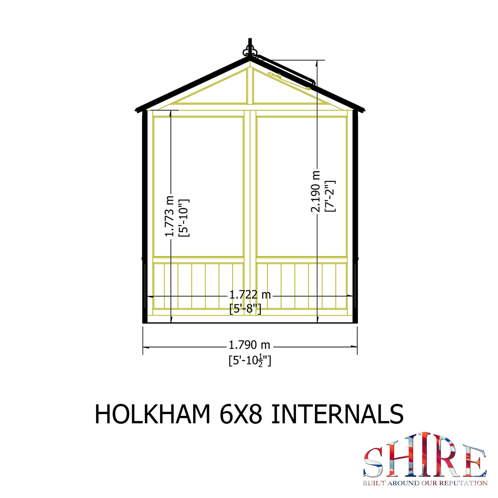 Shire Holkham Wooden Apex Greenhouse 6' x 8'