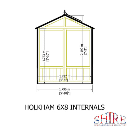 Shire Holkham Wooden Apex Greenhouse 6' x 8'