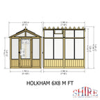 Shire Holkham Wooden Apex Greenhouse 6' x 8'