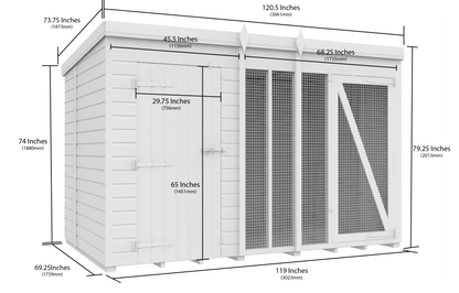 Elmstead Full Height Dog Kennel And Run Dimensional Drawings