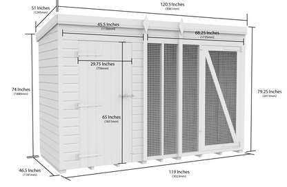 Elmstead Full Height Dog Kennel And Run Dimensional Drawings