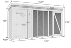 Elmstead Full Height Dog Kennel And Run Dimensional Drawings