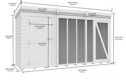 Elmstead Full Height Dog Kennel And Run Dimensional Drawings