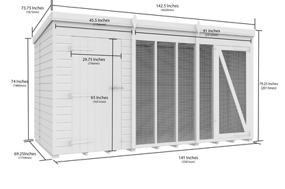 Elmstead Full Height Dog Kennel And Run Dimensional Drawings