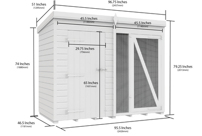 Elmstead Full Height Dog Kennel And Run Dimensional Drawings