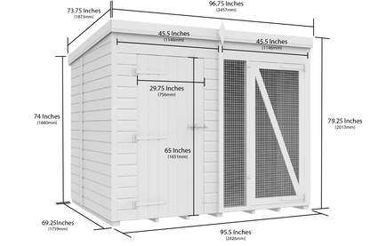 Elmstead Full Height Dog Kennel And Run Dimensional Drawings