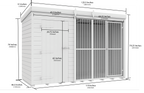 Elmstead Full Height Dog Kennel With Bars Dimensional Drawings