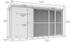 Elmstead Full Height Dog Kennel With Bars Dimensional Drawings