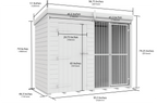 Elmstead Full Height Dog Kennel With Bars Dimensional Drawings