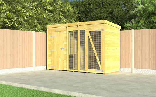 Elmstead Pressure-Treated Tongue & Groove Full Height Dog Kennel And Run