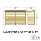 Shire Pent Log Store With Slats - Pressure Treated Timber - Large Size