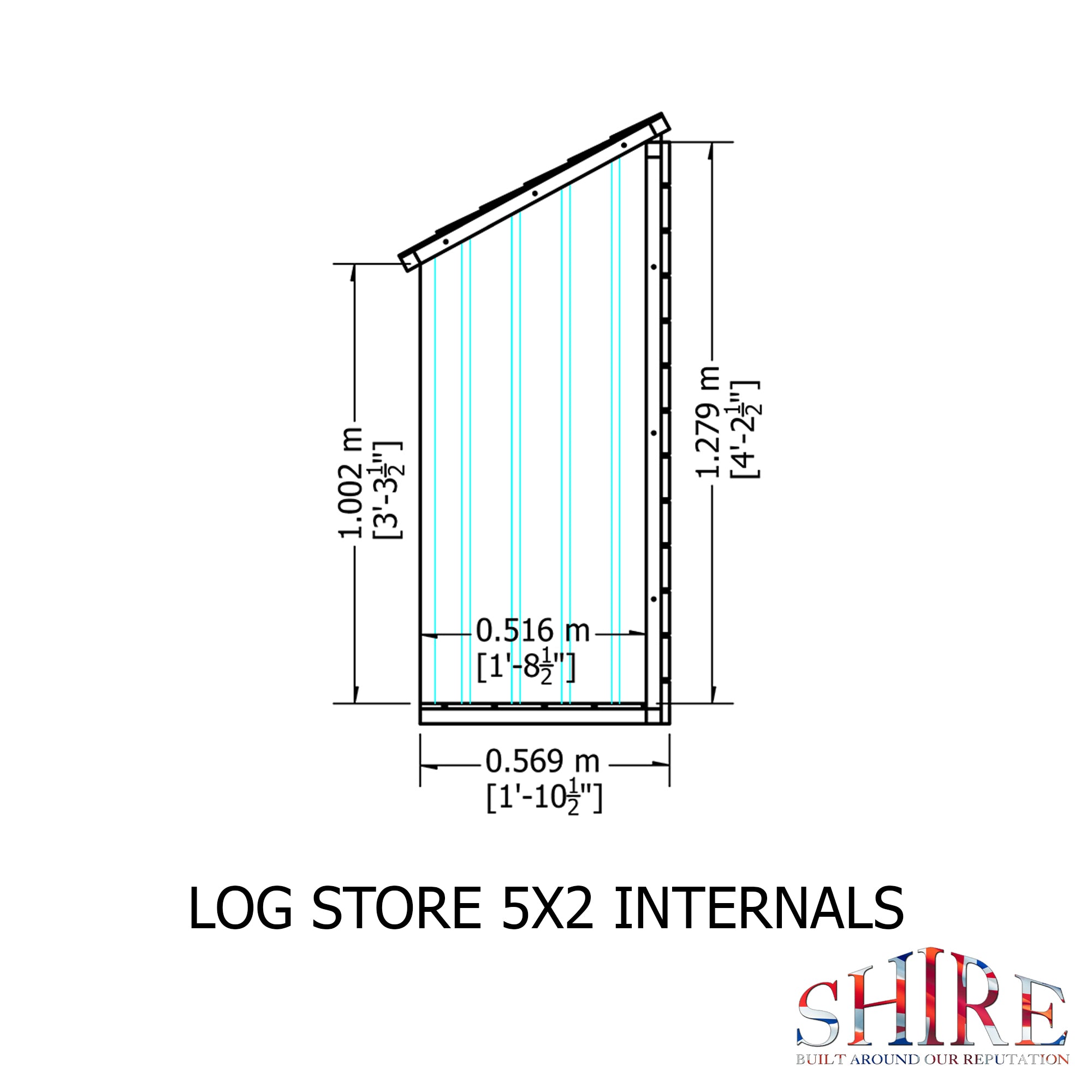 Shire Heavy Duty Wooden Log Store 5 x 2