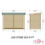 Shire Heavy Duty Wooden Log Store 6 x 3