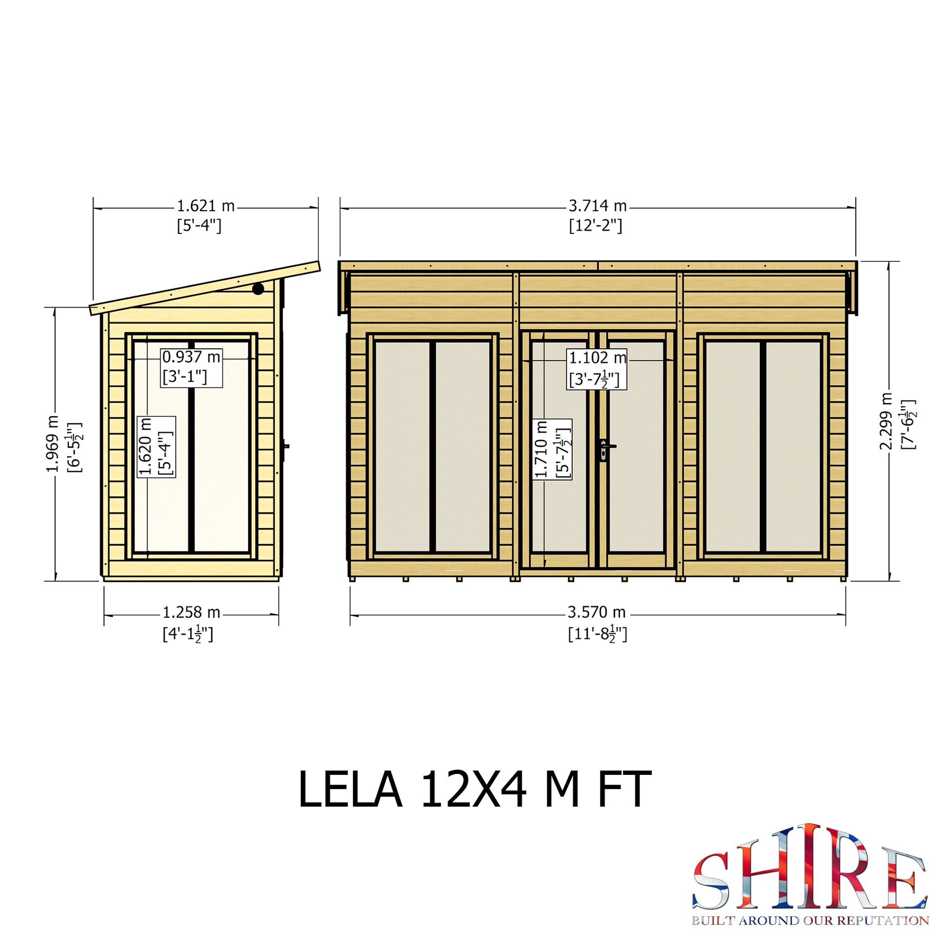 Shire Lela Pent Summerhouse 12x4