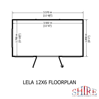 Shire Lela Pent Summerhouse 12x6