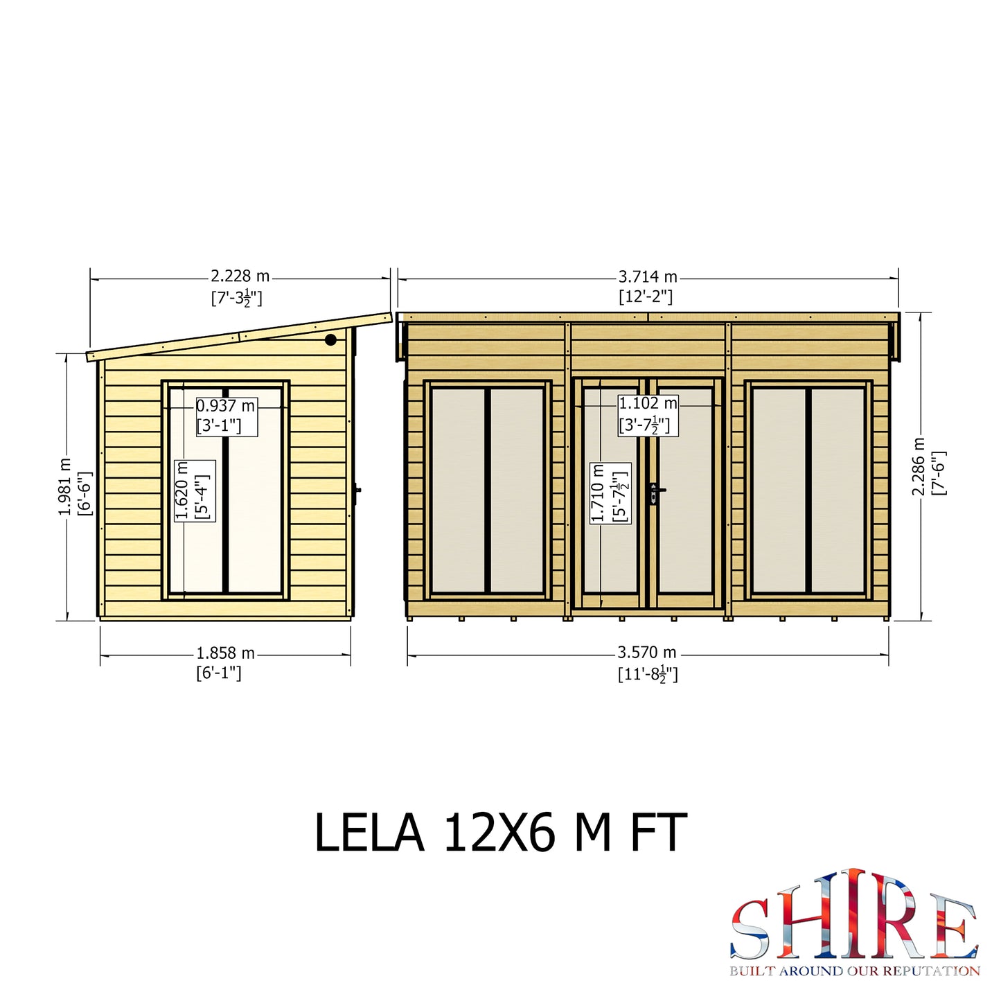 Shire Lela Pent Summerhouse 12x6