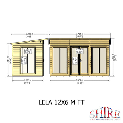 Shire Lela Pent Summerhouse 12x6