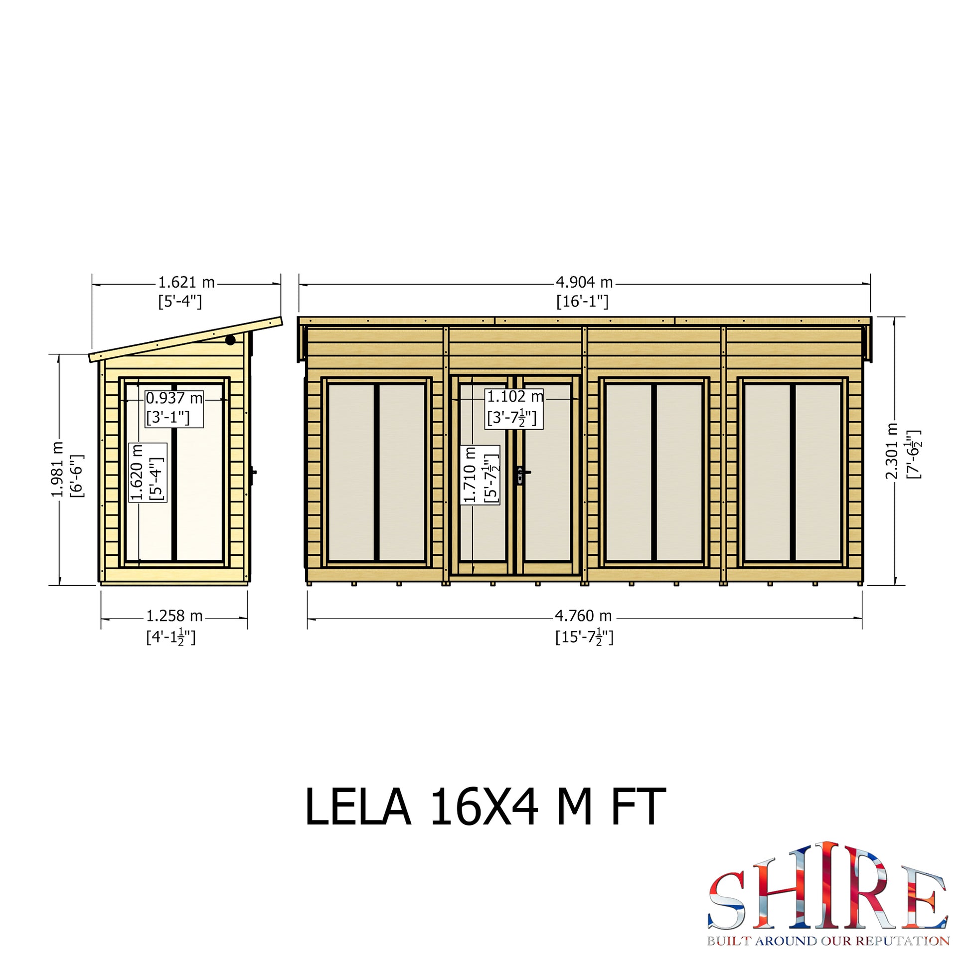Shire Lela Pent Summerhouse 16x4