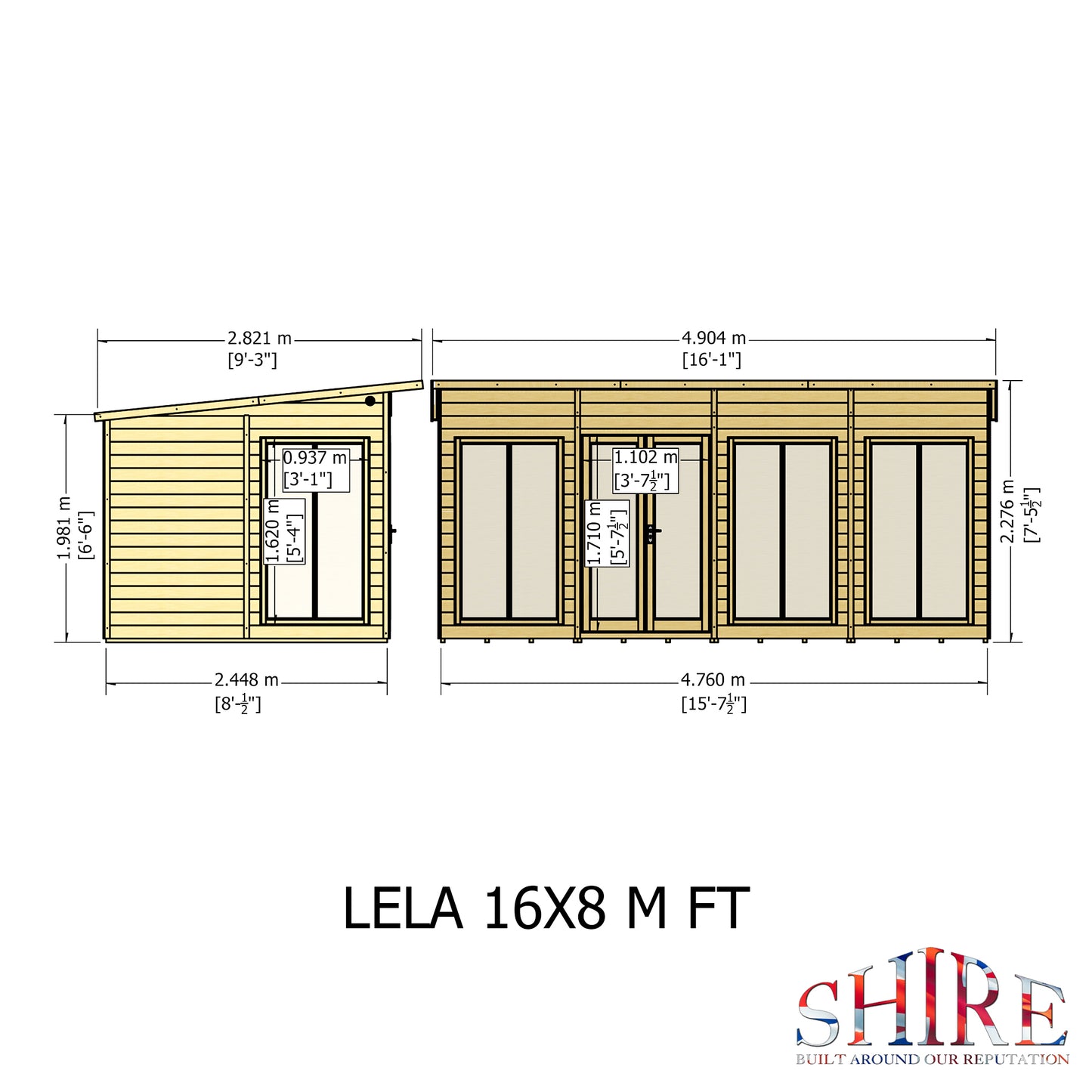 Shire Lela Pent Summerhouse 16x8