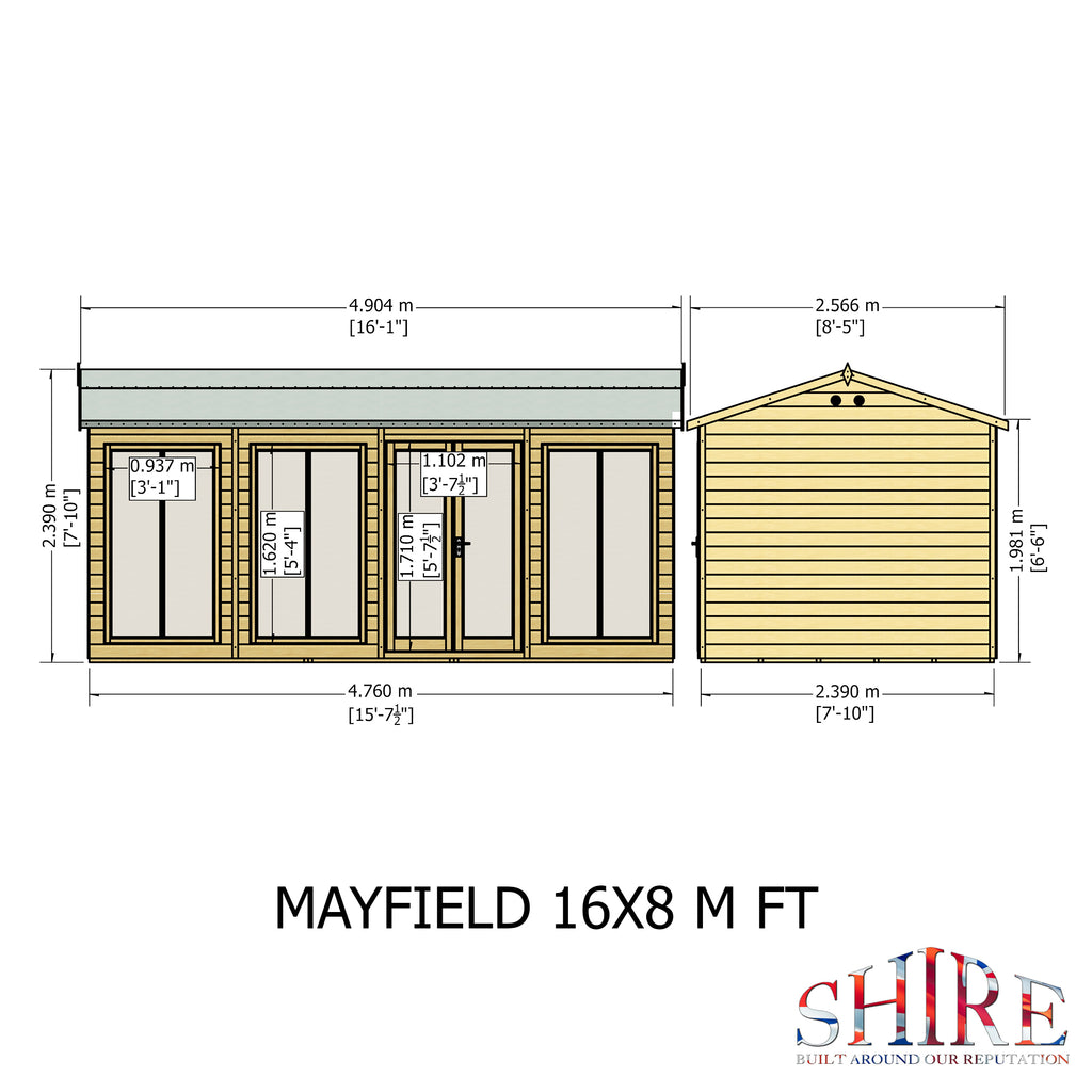 Shire Mayfield Summerhouse 16x8