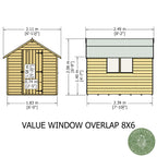 Shire Apex Dip Treated Overlap Garden Shed 8x6