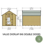 Shire Apex Dip Treated Overlap Garden Shed 8x6