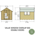 Shire Apex Dip Treated Overlap Garden Shed 8x6