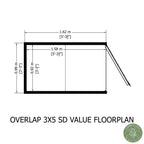 Shire Apex Dip Treated Overlap Garden Shed 3x5