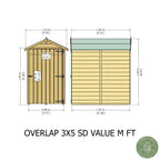 Shire Apex Dip Treated Overlap Garden Shed 3x5