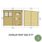 Shire Pent Dip Treated Overlap Value Garden Shed 8x6