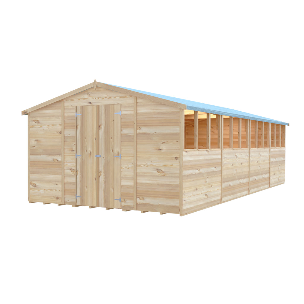 Shire Apex Dip Treated Overlap Garden Shed 10x20