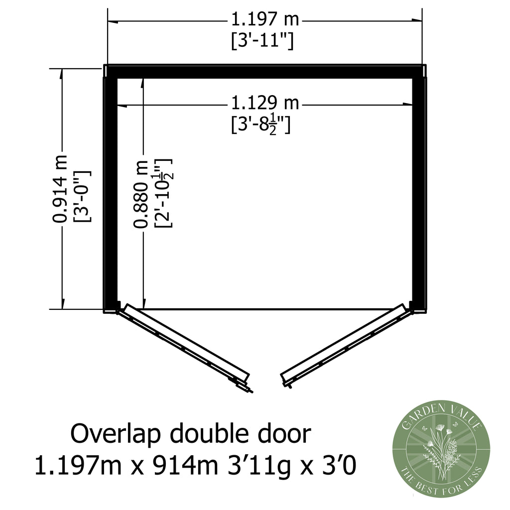 Shire Apex Dip Treated Overlap Garden Shed 4x3