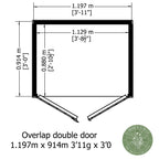 Shire Apex Dip Treated Overlap Garden Shed 4x3