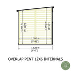 Shire Pent Dip Treated Overlap Value Garden Shed 12x6 With Windows