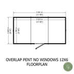 Shire Pent Dip Treated Overlap Value Garden Shed 12x6 Without Windows