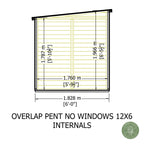 Shire Pent Dip Treated Overlap Value Garden Shed 12x6 Without Windows