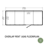 Shire Pent Dip Treated Overlap Value Garden Shed 16x6 With Windows