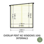 Shire Pent Dip Treated Overlap Value Garden Shed 16x6 Without Windows