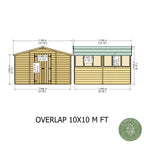 Shire Apex Dip Treated Overlap Garden Shed External Dimensions