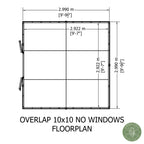 Shire Apex Dip Treated Overlap Garden Shed 10x10 Single Door Without Windows Floorplan