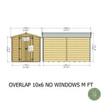 Shire Apex Dip Treated Overlap Garden Shed 10x6