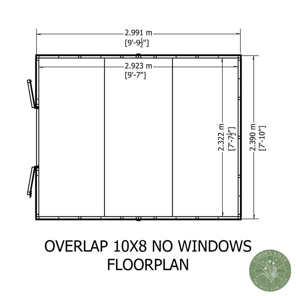 Shire Apex Dip Treated Overlap Garden Shed 10x8
