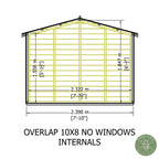 Shire Apex Dip Treated Overlap Garden Shed 10x8