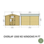 Shire Apex Dip Treated Overlap Garden Shed 10x8