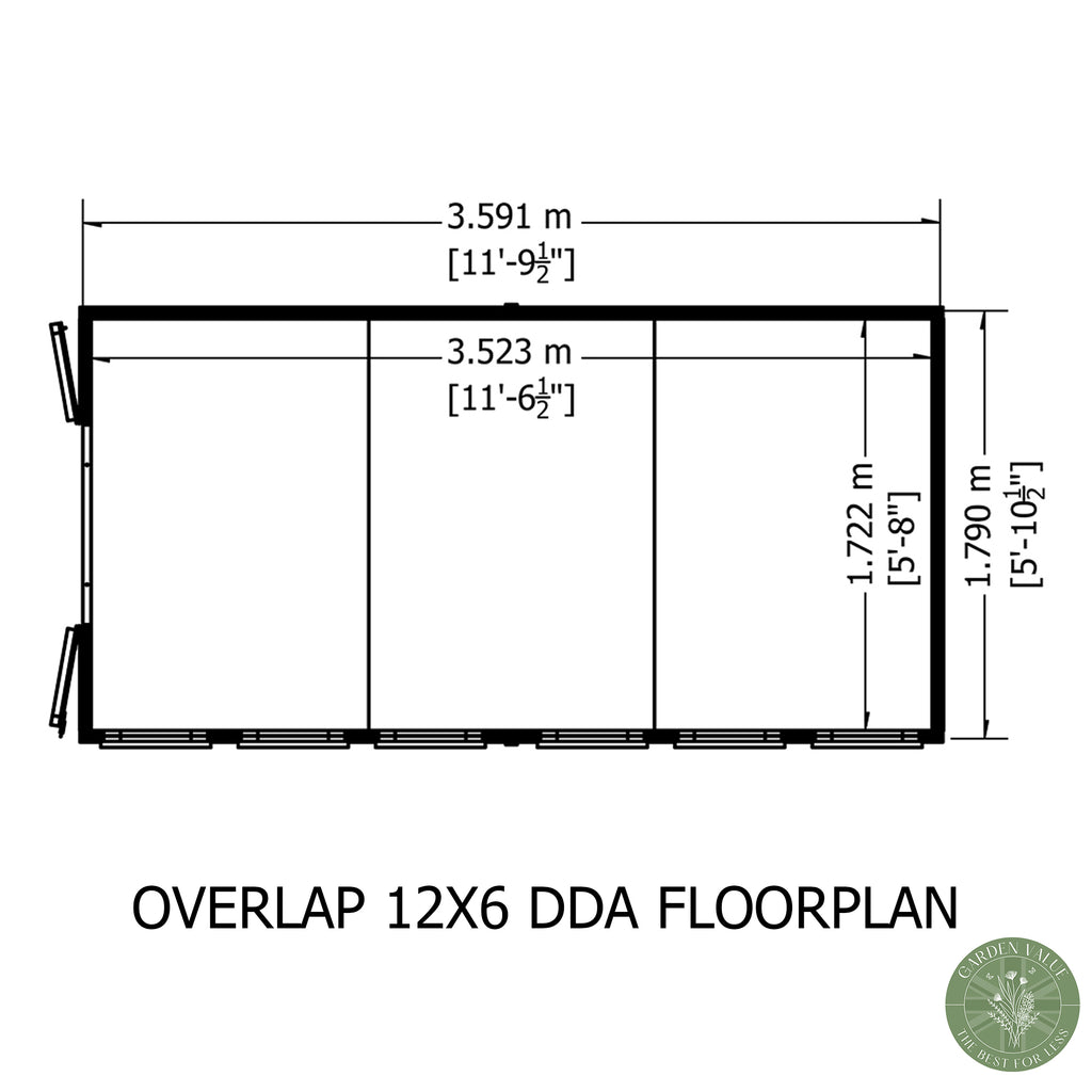 Shire Apex Dip Treated Overlap Garden Shed 12x6