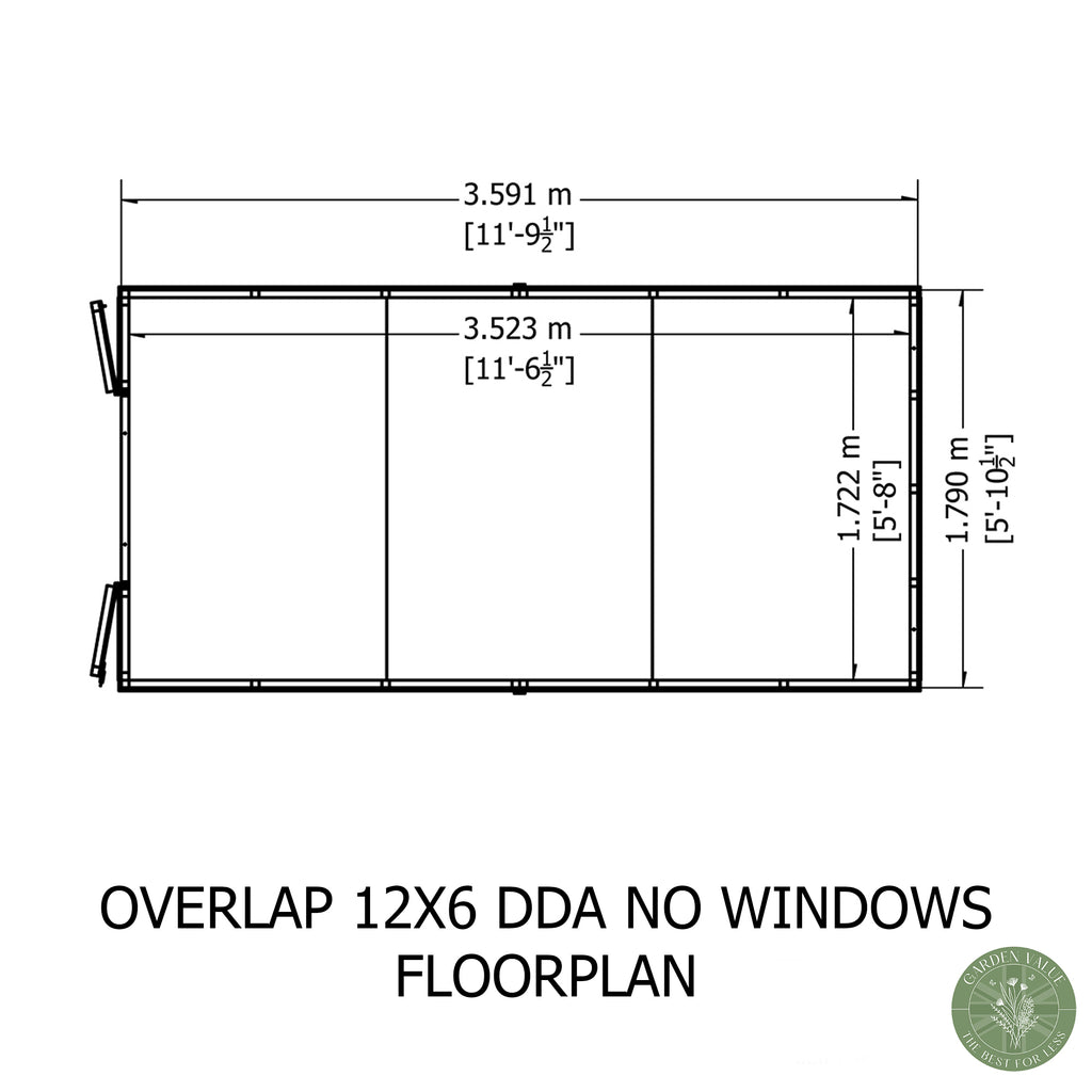 Shire Apex Dip Treated Overlap Garden Shed 12x6