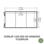 Shire Apex Dip Treated Overlap Garden Shed 12x6