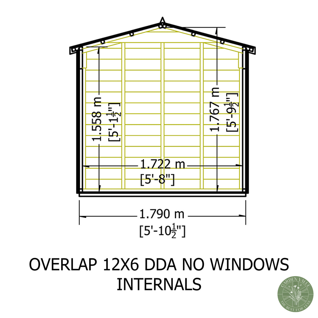 Shire Apex Dip Treated Overlap Garden Shed 12x6