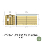 Shire Apex Dip Treated Overlap Garden Shed 12x6
