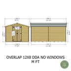 Shire Apex Dip Treated Overlap Garden Shed 12x8